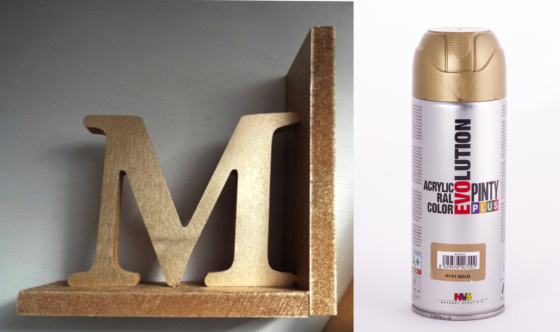 Gold spray paint vintage MDF bookends